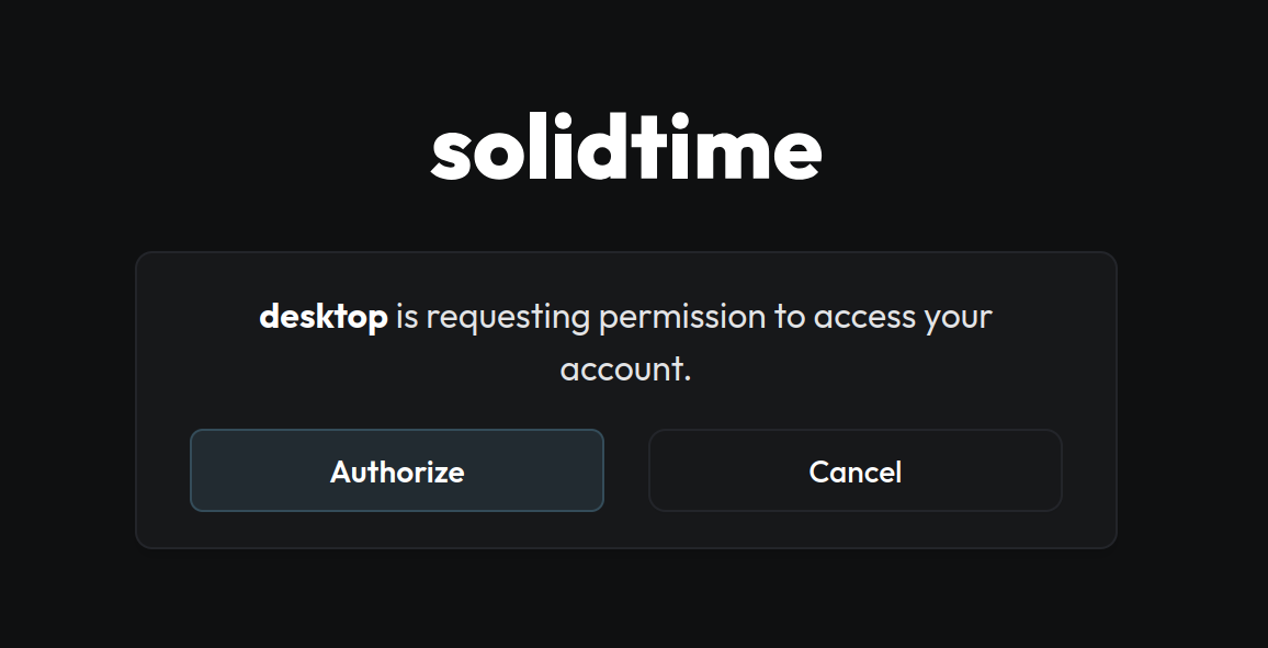 SolidTime Client Authorization