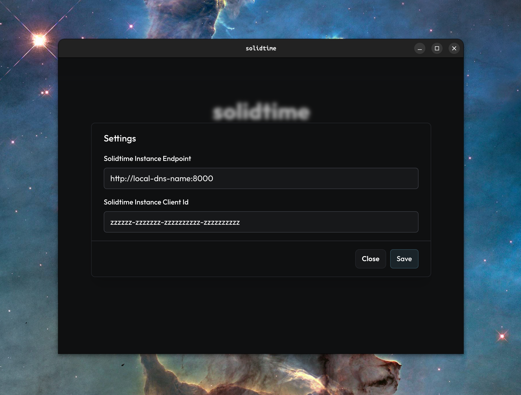 SolidTime Client Configuration